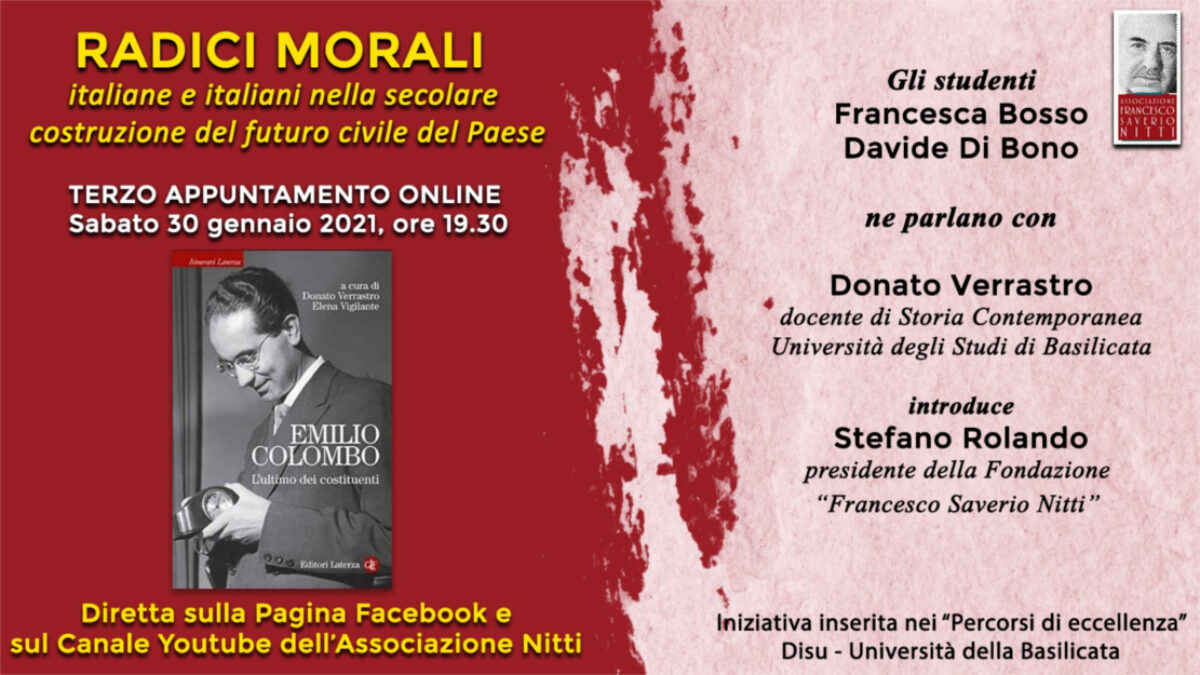 Radici morali. Un incontro on line su Emilio Colombo.